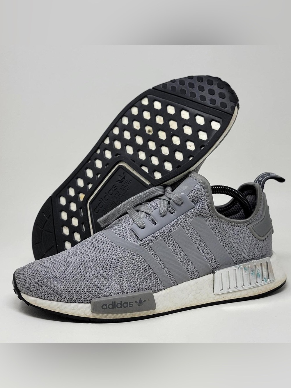 adidas Grey Knit NMD_R1 Casual Sneakers